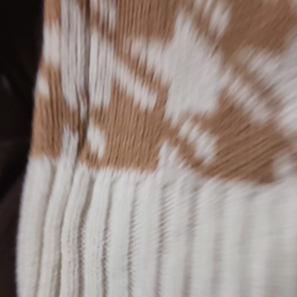 Pink Rose Women's Tan and White Sweater Vest - Picture 3 of 4